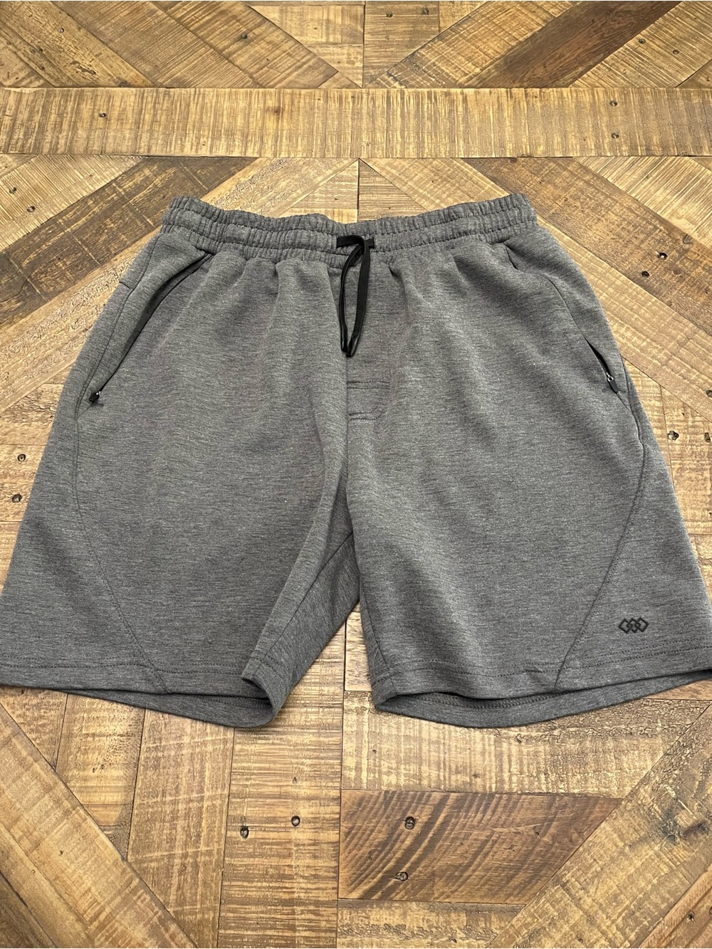 Men's Athletic Knit Shorts — Charcoal Gray, Elastic Waist with Drawstring